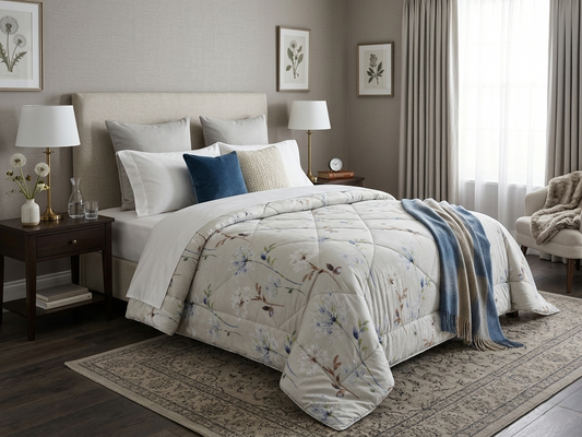 Ivory Whisper | Luxury Floral Comforter