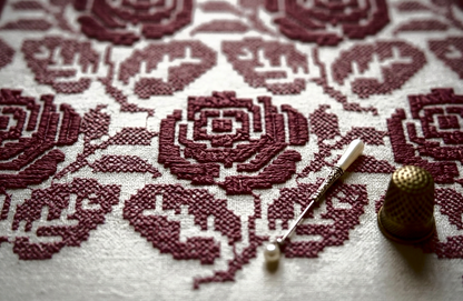 Rosette Charm | Royal Cross-Stitch Luxe Bedsheet