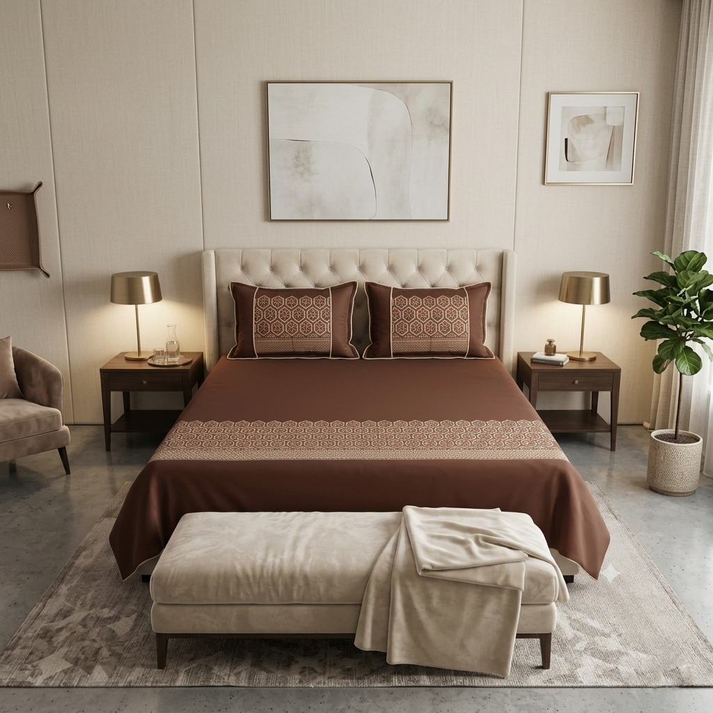 Midnight Celebration | Imperial Embroidered Cotton Bedsheet