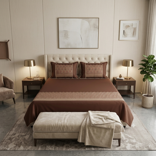 Midnight Celebration | Imperial Embroidered Cotton Bedsheet