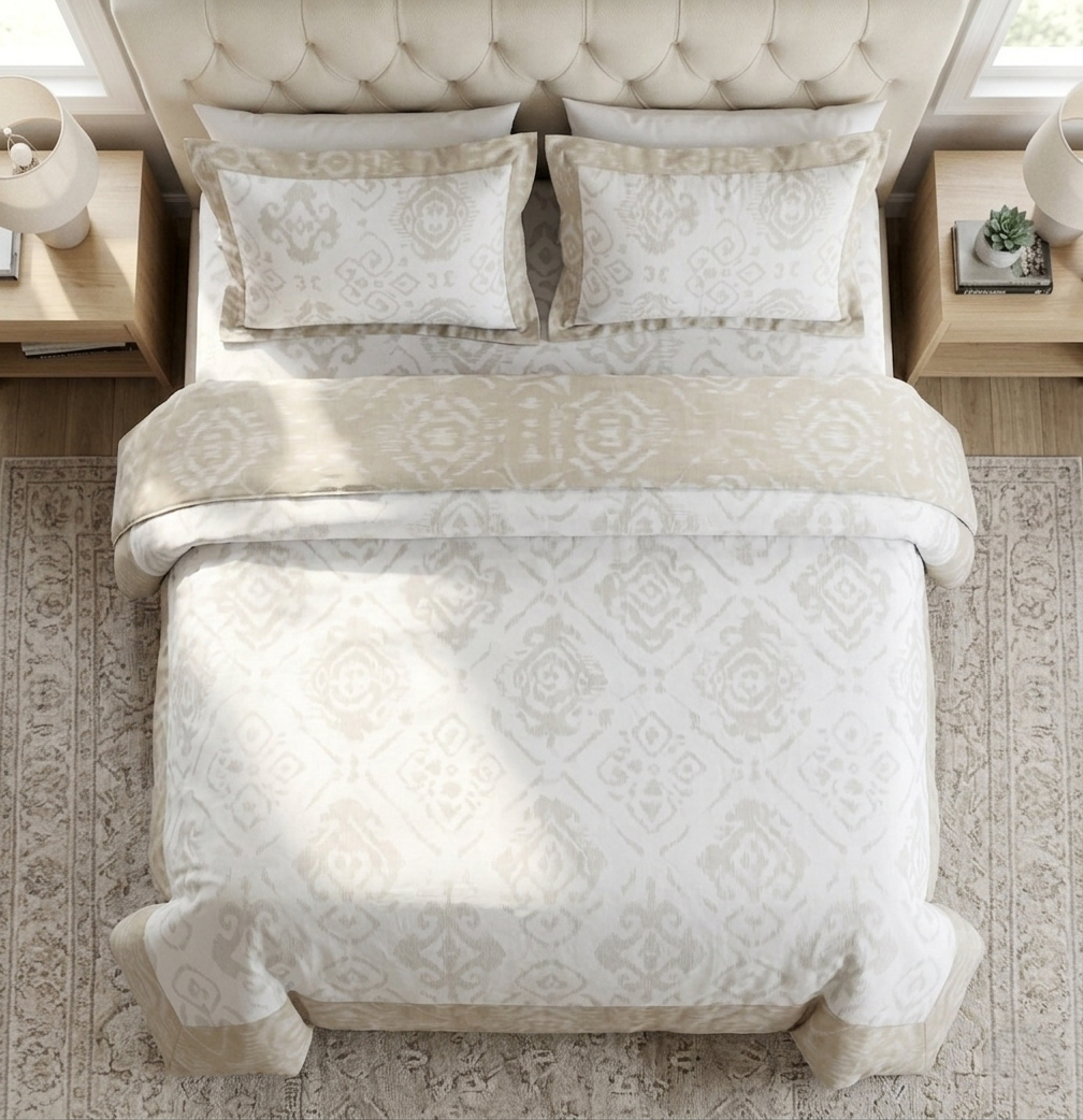 Ivory Whisper | Minimal Printed Summer Dohar