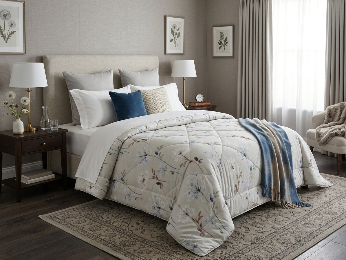 Ivory Whisper | Luxury Floral Comforter