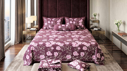 Pichwai Serenity | Heritage Rose Bedsheet