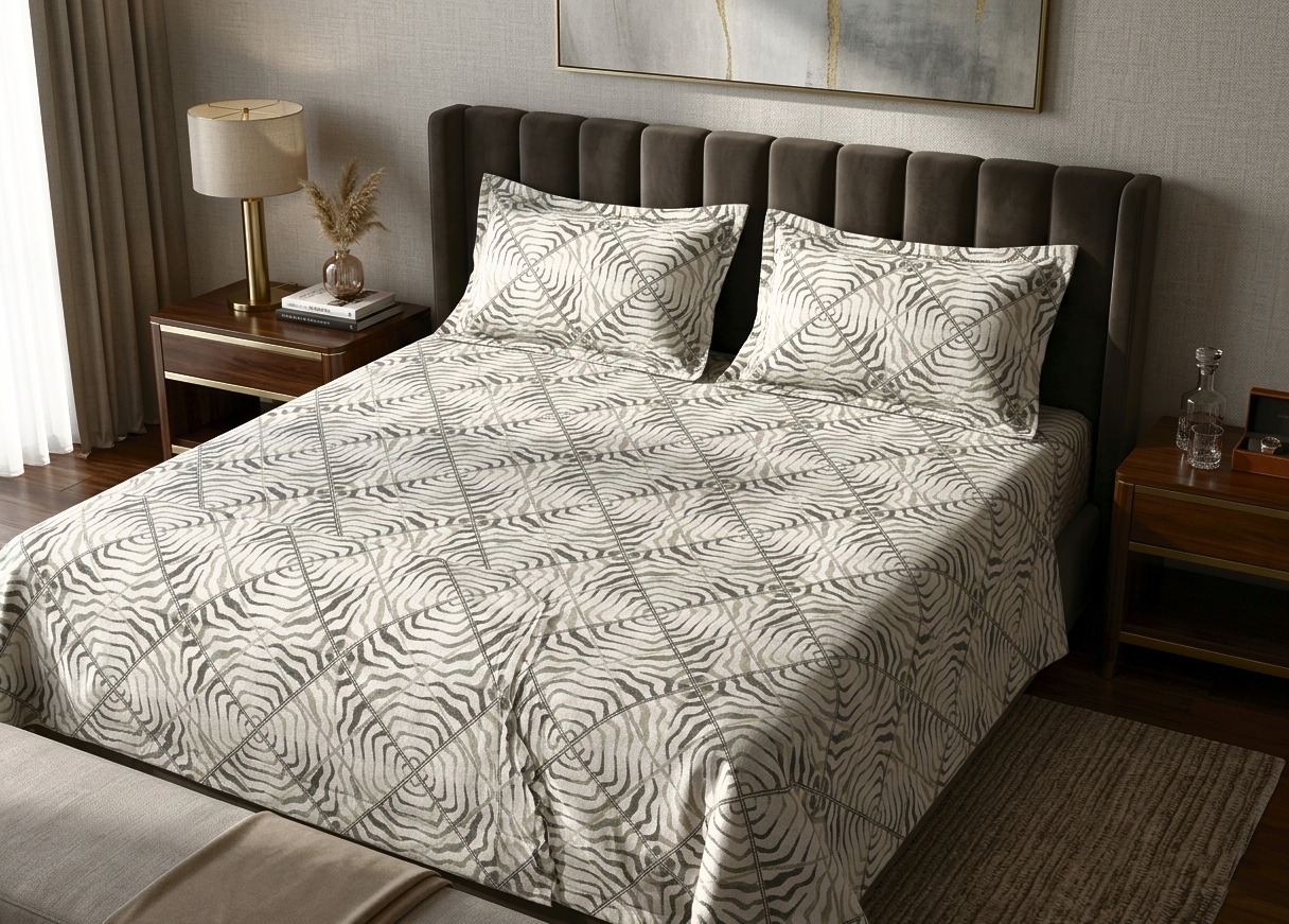 Ecru Essence | Luxury Indo-Scandinavian Cotton Bedsheet