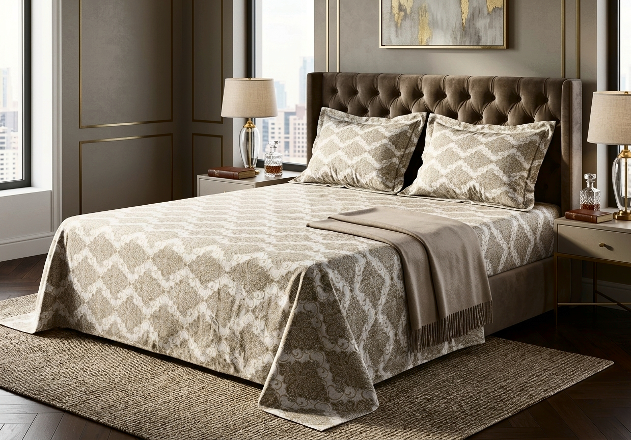Ecru Essence | Modern Scandinavian Heritage Bedsheet
