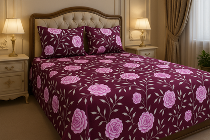 Pichwai Serenity | Heritage Rose Bedsheet