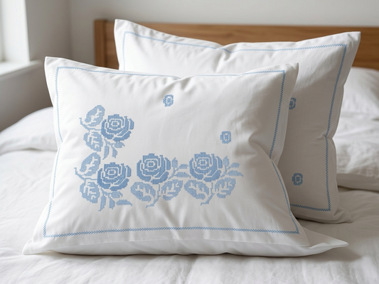 Rosette Charm | Royal Cross-Stitch Luxe Bedsheet