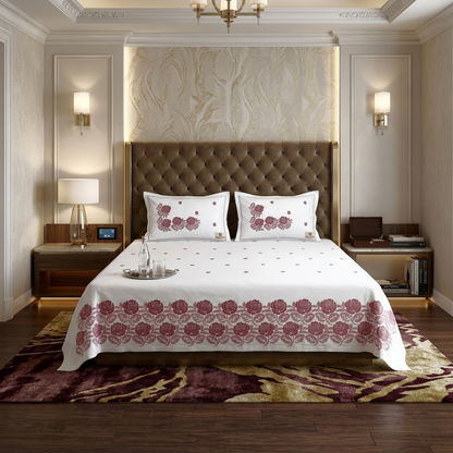 Rosette Charm | Royal Cross-Stitch Luxe Bedsheet