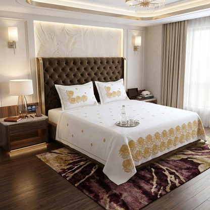 Rosette Charm | Royal Cross-Stitch Luxe Bedsheet