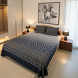 Midnight Celebration Luxury Embroidered Cotton Bedsheet