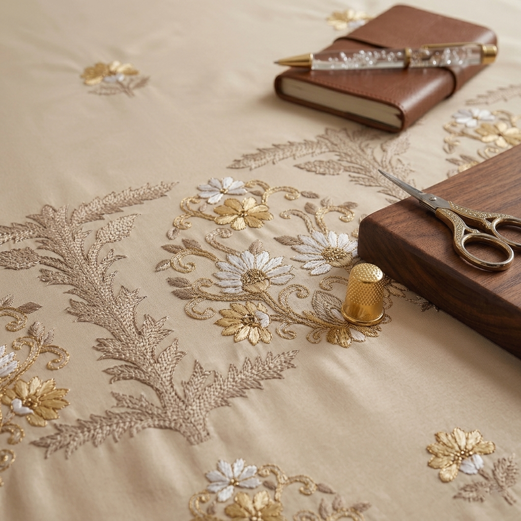 Gilded Elegance | Festive Heirloom Embroidered Bedding