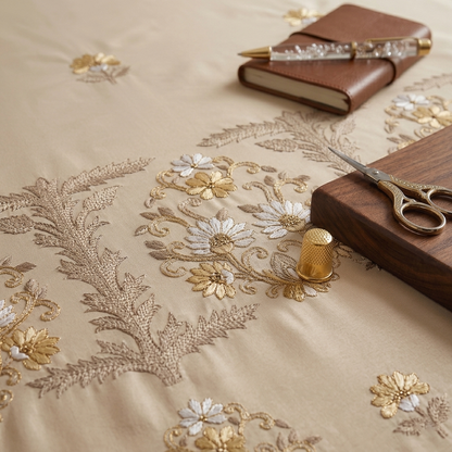 Gilded Elegance | Festive Heirloom Embroidered Bedding