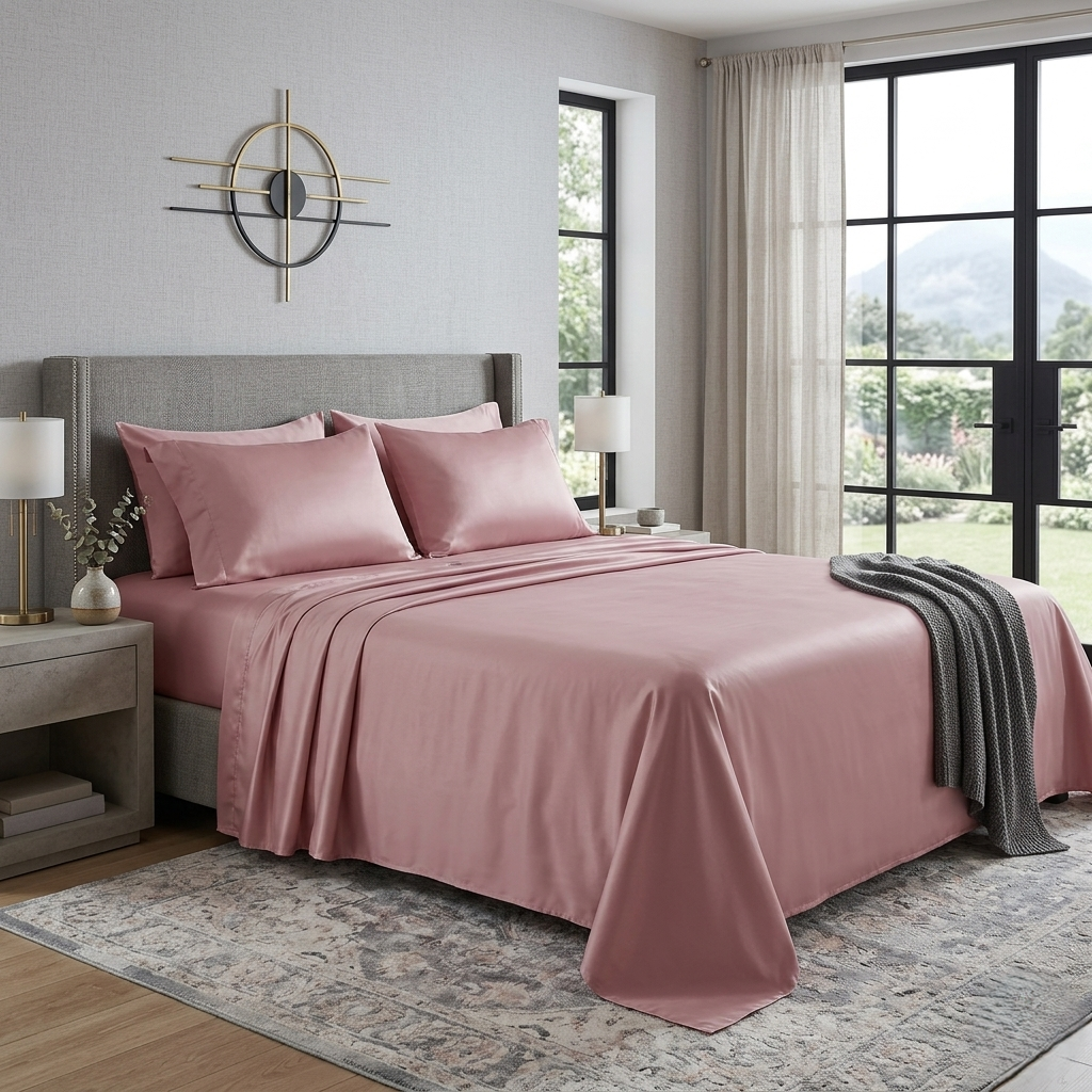 Moonlit Mist | 500 TC Luxury Cotton Bedsheet
