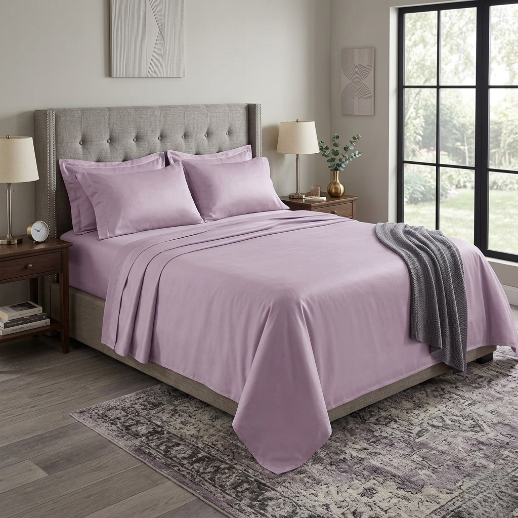 Moonlit Mist | 500 TC Luxury Cotton Bedsheet