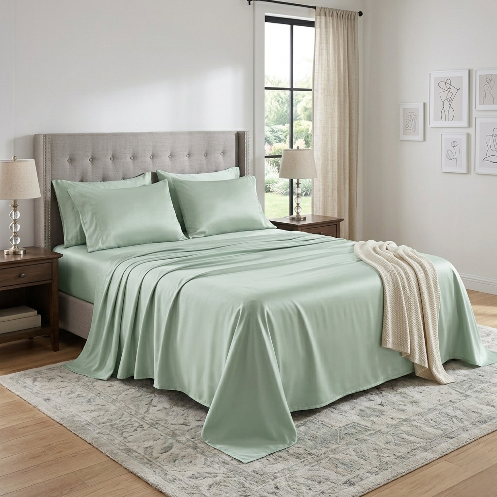 Moonlit Mist | 500 TC Luxury Cotton Bedsheet