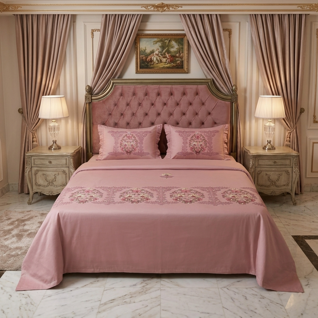 Gilded Elegance | Festive Heirloom Embroidered Bedding
